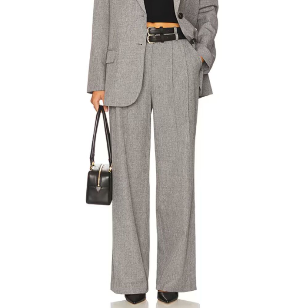 4th + Reckless Gray Wide-Leg Trousers